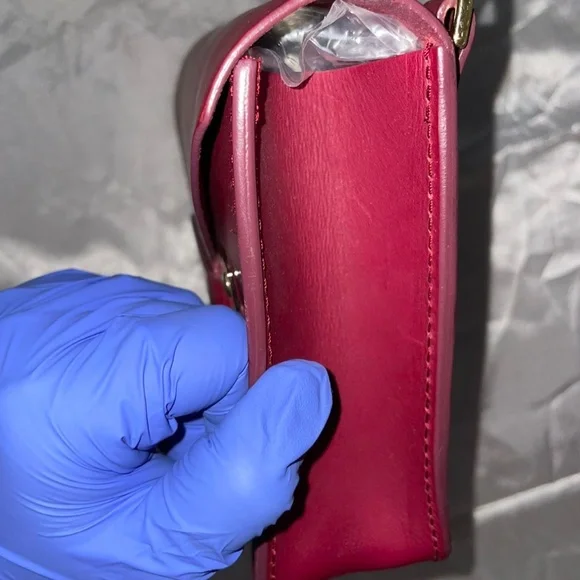 Sophie Hulme burgundy envelope purse - Picture 3 of 11